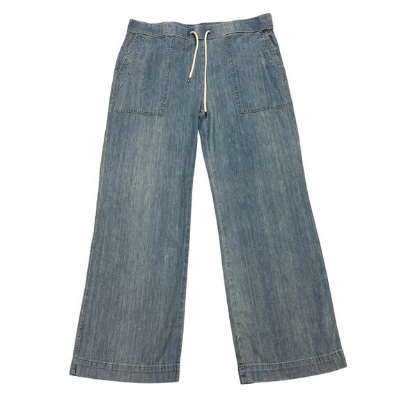 James Perse Los Angeles Wide Leg Pull On Denim Pants...